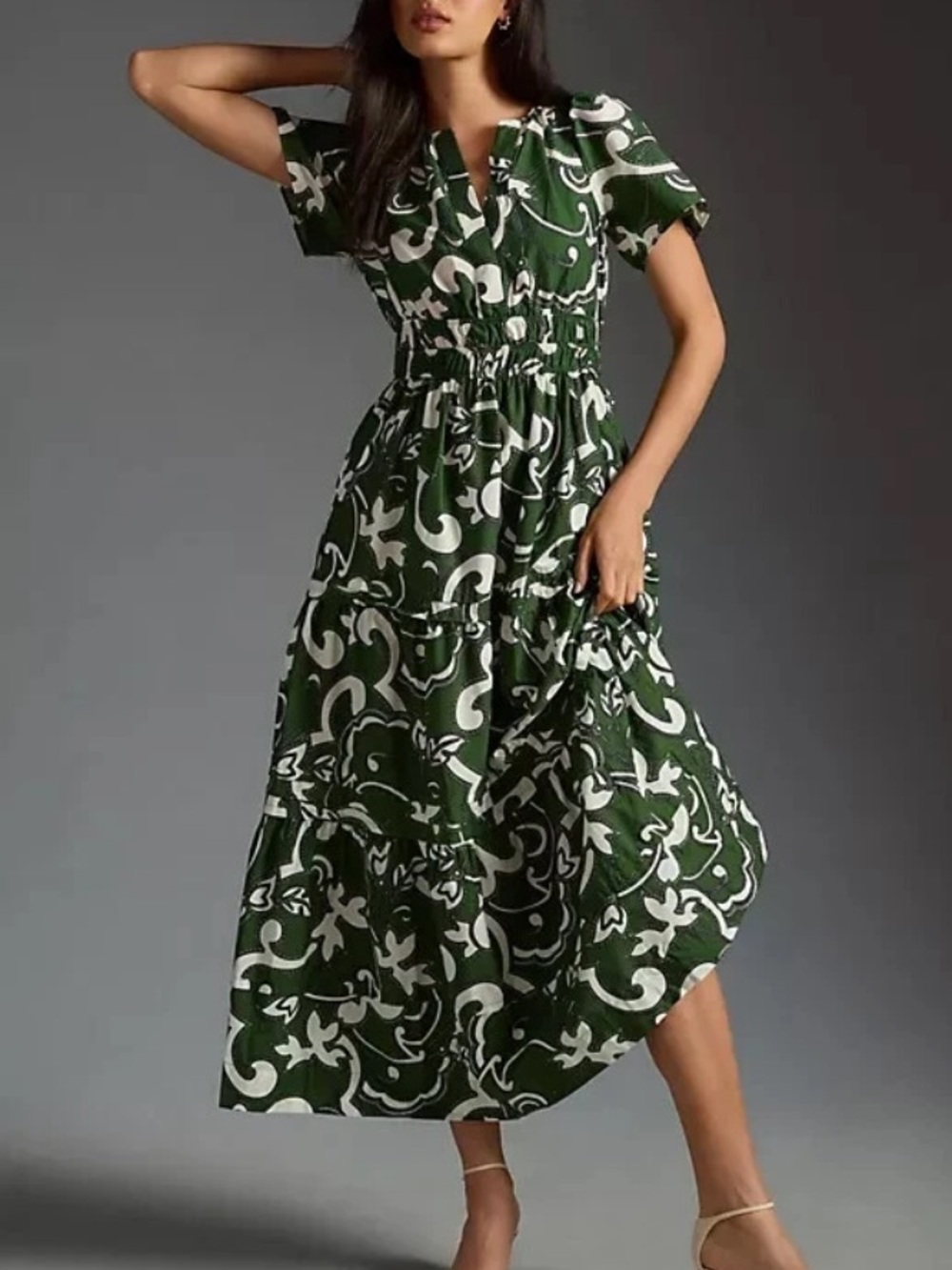 Anthropologie Somerset Printed Tiered Maxi Dress